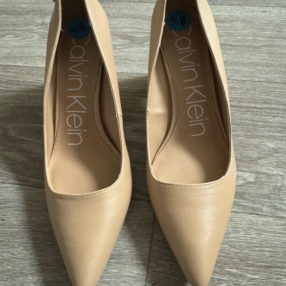 Calvin Klein Women's pointy Beige Heels